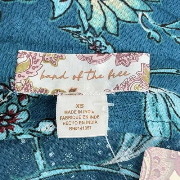 Band Of The Free Audette Teal Floral Halter Midi Dress Women's XS Boho NWT - Picture 9 of 10